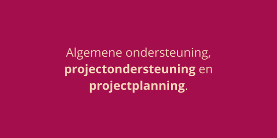 Algemene ondersteuning, projectondersteuning en projectplanning
